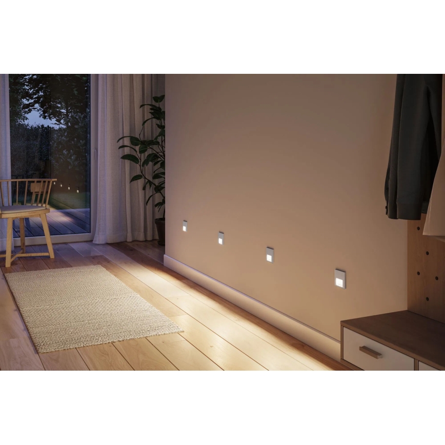 Paulmann 80003 - LED/1W Trappbelysning med sensor TSARO 230V Lead/matt krom