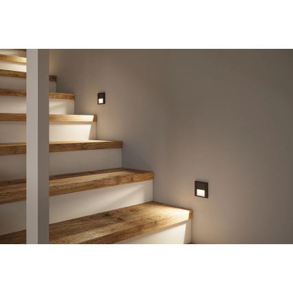 Paulmann 80004 - LED/1W Trappbelysning med sensor TSARO 230V Lead/svart