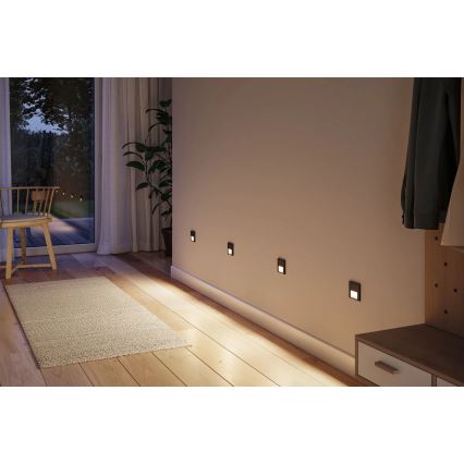 Paulmann 80004 - LED/1W Trappbelysning med sensor TSARO 230V Lead/svart