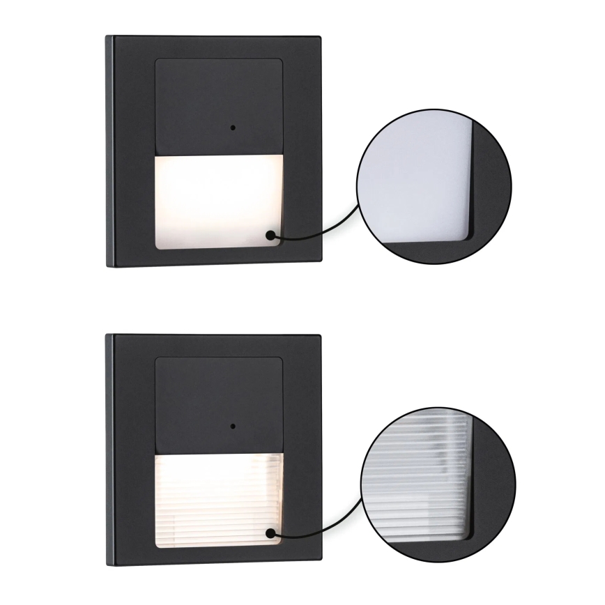 Paulmann 80004 - LED/1W Trappbelysning med sensor TSARO 230V Lead/svart