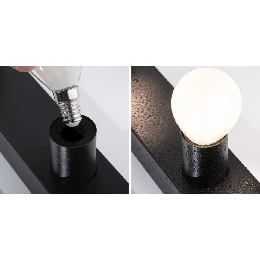 Paulmann 80099 - 4xE14/40W IP44 Spegelbelysning för badrum REGULA 230V svart