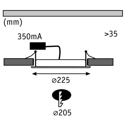 Paulmann 92034 - LED/14W Infälld Belysning 230V