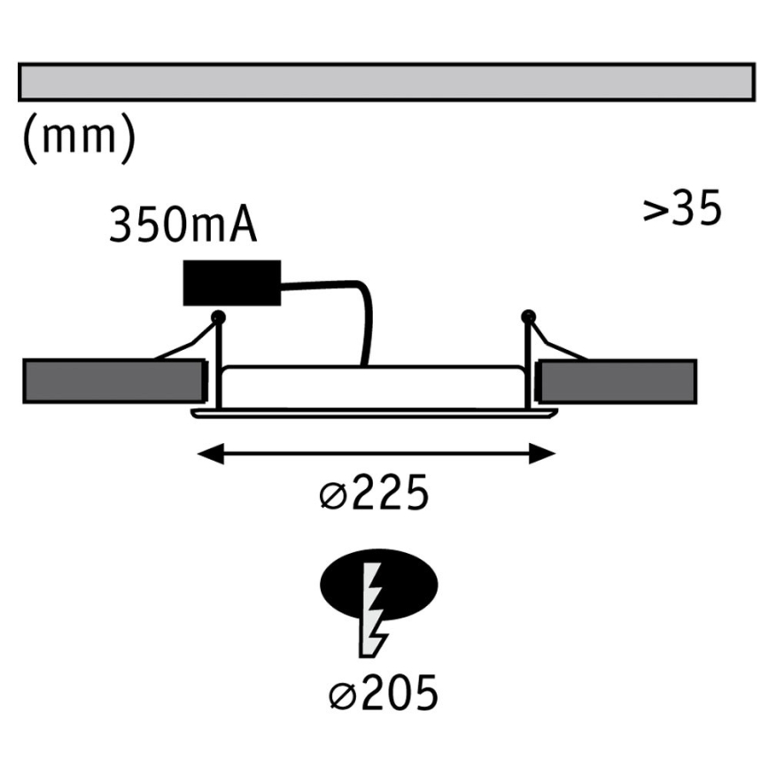 Paulmann 92034 - LED/14W Infälld Belysning 230V