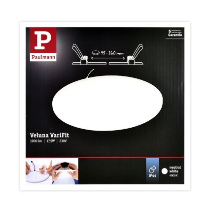 Paulmann 92392 - LED/17,5W IP44 infälld Badrumbelysning VARIFIT 230V