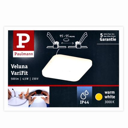 Paulmann 92393 - LED/4,5W IP44 infälld Badrumbelysning VARIFIT 230V