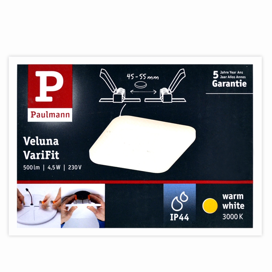 Paulmann 92393 - LED/4,5W IP44 infälld Badrumbelysning VARIFIT 230V