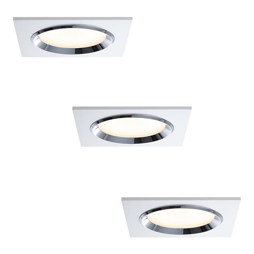 Paulmann 92695 - SET 3xLED/8W Dimbara infällda spotlights DICE 230V
