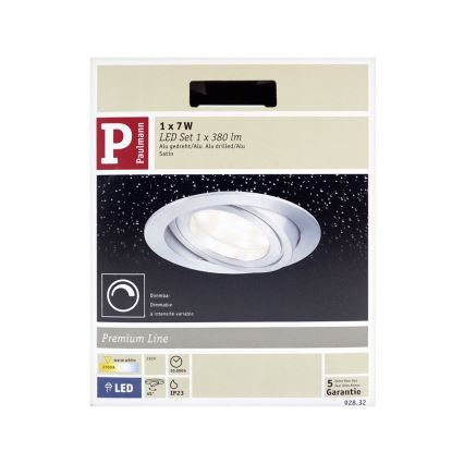Paulmann 92832 - LED Dimbar Badrumsbelysning COIN 1xLED/7W/230V