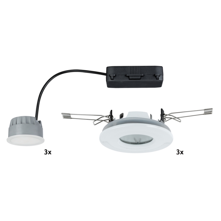 Paulmann 92847- SET 3xLED/7W IP65 Dimbar infälld belysning COIN 230V
