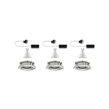 Paulmann 92900 - SET 3xGU10/7W IP65 Dimbart badrumsinfällt takarmatur NOVA 230V