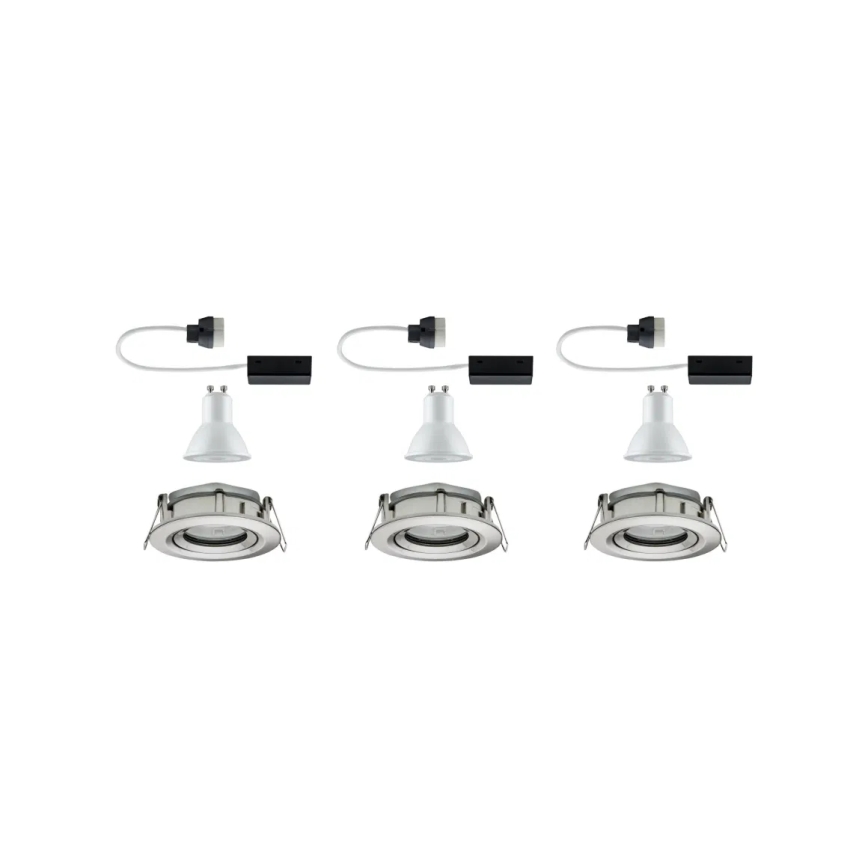 Paulmann 92900 - SET 3xGU10/7W IP65 Dimbart badrumsinfällt takarmatur NOVA 230V