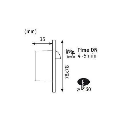 Paulmann 92923 - LED/1,1W Trappbelysning med sensor WAND 230V 2700K