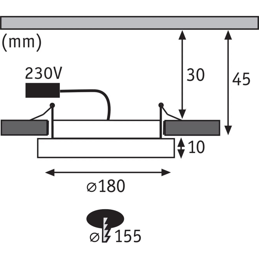 Paulmann 92935 - AREO LED/12W IP44 dimbar infälld badrumsarmatur 230V Ø 18 cm mattkrom
