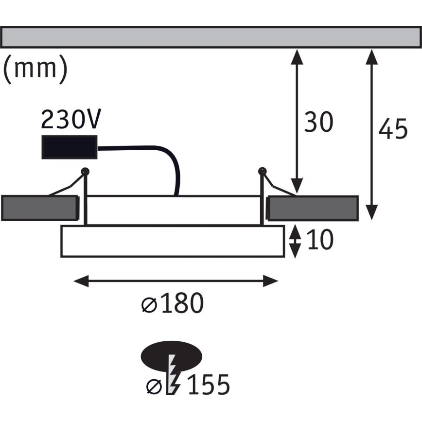 Paulmann 92946 - LED 11 W IP23 Infälld badrumsarmatur AREO 230V Ø 18 cm mattkrom