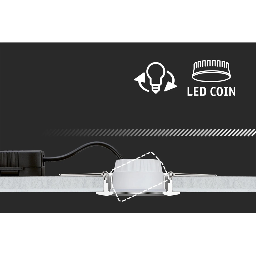 Paulmann 92970 - LED/4,2W IP23 Ljusreglerad hängande badrumslampa COIN 230V