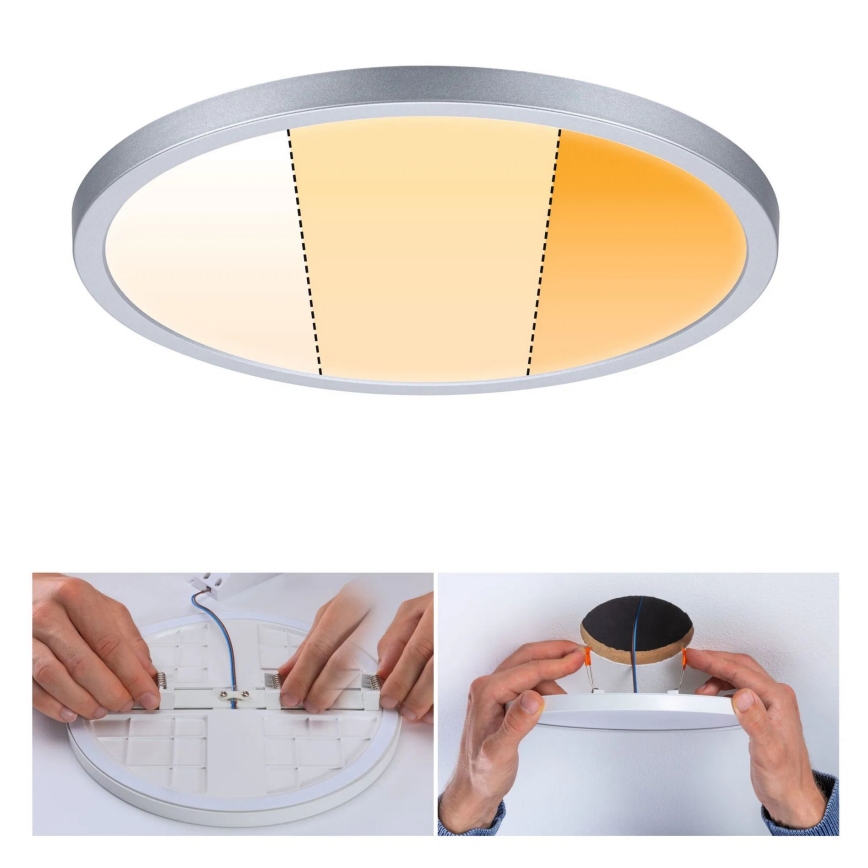 Paulmann 92992 - LED/16W IP44 Infälld armatur för badrum AREO 230V 2000/3000/4000K Ø 23 cm matt krom