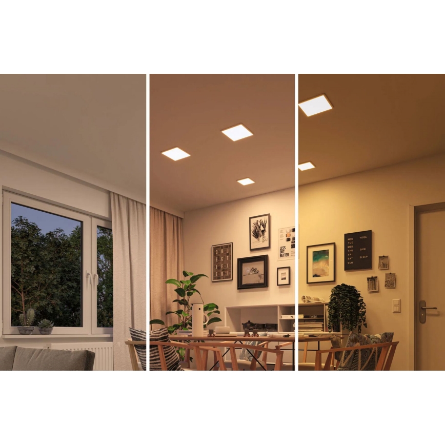 Paulmann 92993 - LED/13W IP44 infälld badrumsarmatur AREO 230V 2000/3000/4000K 17,5x17,5 cm vit
