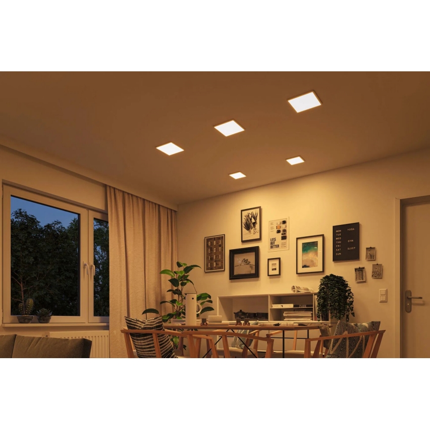 Paulmann 92993 - LED/13W IP44 infälld badrumsarmatur AREO 230V 2000/3000/4000K 17,5x17,5 cm vit