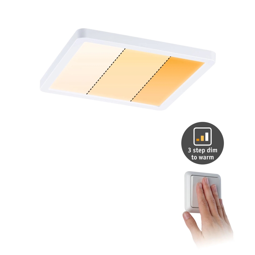 Paulmann 92993 - LED/13W IP44 infälld badrumsarmatur AREO 230V 2000/3000/4000K 17,5x17,5 cm vit