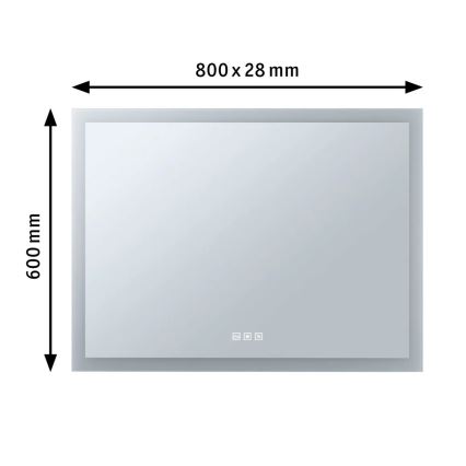 Paulmann 93013 - LED/22W IP44 Ljusreglerad badrum uppvärmd spegel med en bakgrundsbelyst 230V  2700/4000/6500K
