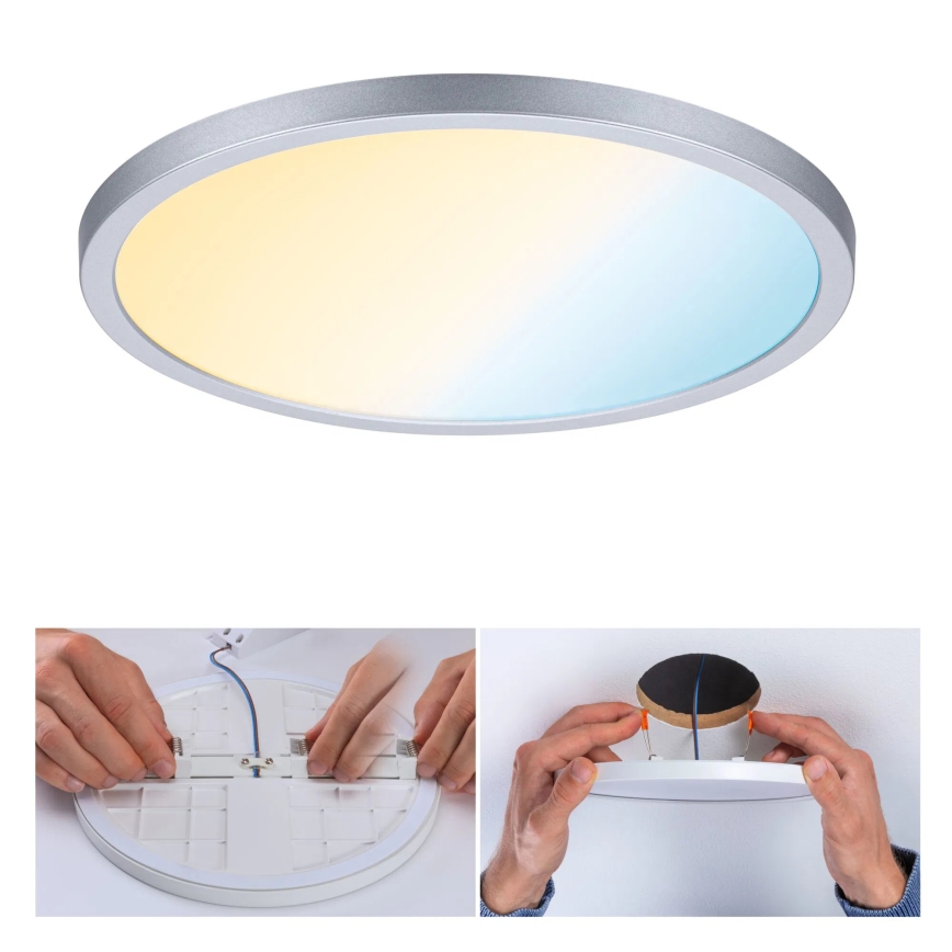Paulmann 93046 - LED/16W IP44 Dimmbar infälld takarmatur för badrum AREO 230V 3000-6500K Ø 23 cm matt krom