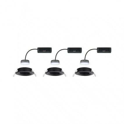 Paulmann 93080 - SET 3xLED/6W IP23 Dimbart badrumstakljus COIN 230V
