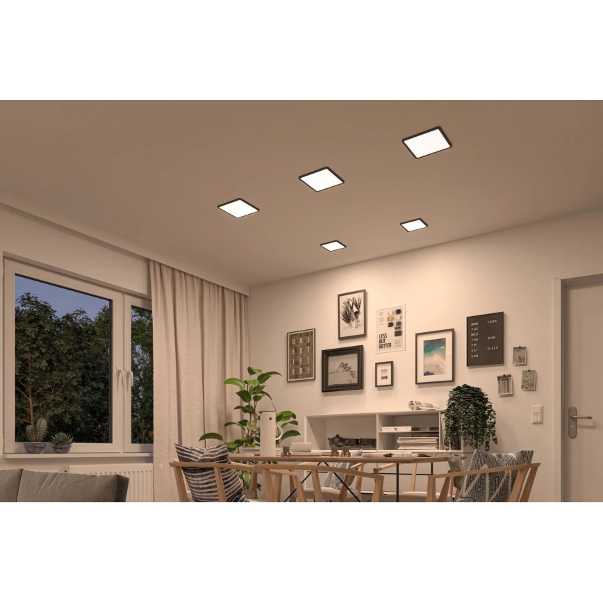 Paulmann 93101 - LED/13W IP44 Infälld takarmatur för badrum AREO 230V 2000/3000/4000K 17,5x17,5 cm svart