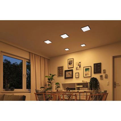 Paulmann 93101 - LED/13W IP44 Infälld takarmatur för badrum AREO 230V 2000/3000/4000K 17,5x17,5 cm svart