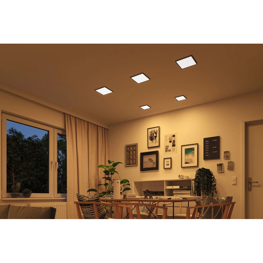Paulmann 93101 - LED/13W IP44 Infälld takarmatur för badrum AREO 230V 2000/3000/4000K 17,5x17,5 cm svart