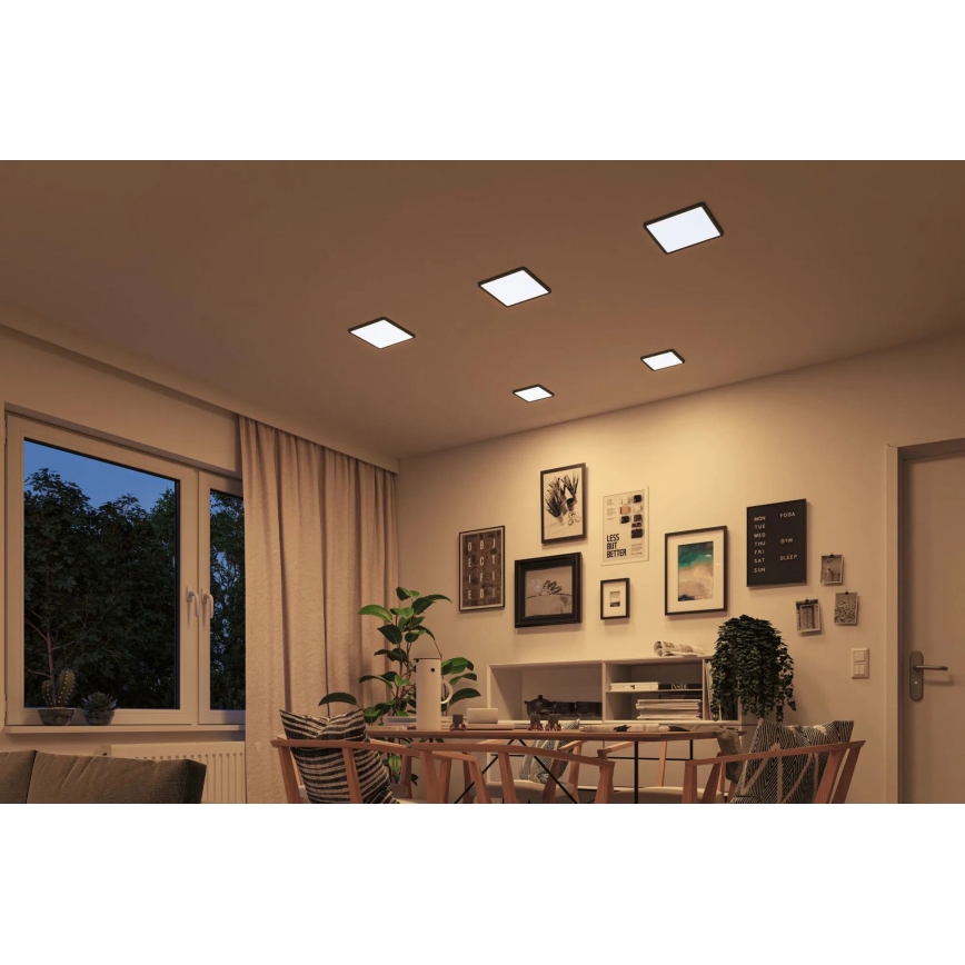 Paulmann 93101 - LED/13W IP44 Infälld takarmatur för badrum AREO 230V 2000/3000/4000K 17,5x17,5 cm svart