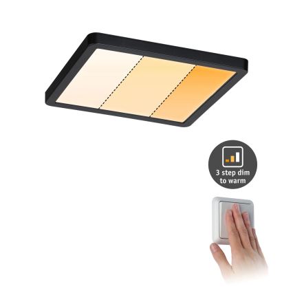 Paulmann 93101 - LED/13W IP44 Infälld takarmatur för badrum AREO 230V 2000/3000/4000K 17,5x17,5 cm svart