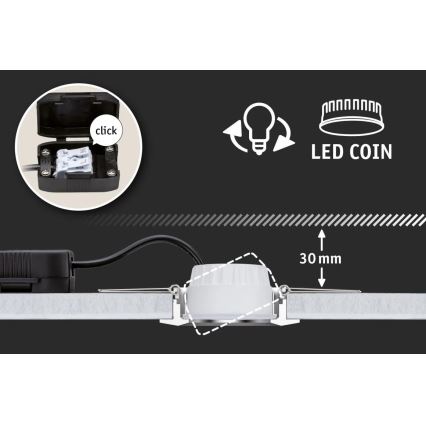 Paulmann 93379 - KIT 3xLED/6W IP44 Ljusreglerad hängande badrumslampa GIL 230V