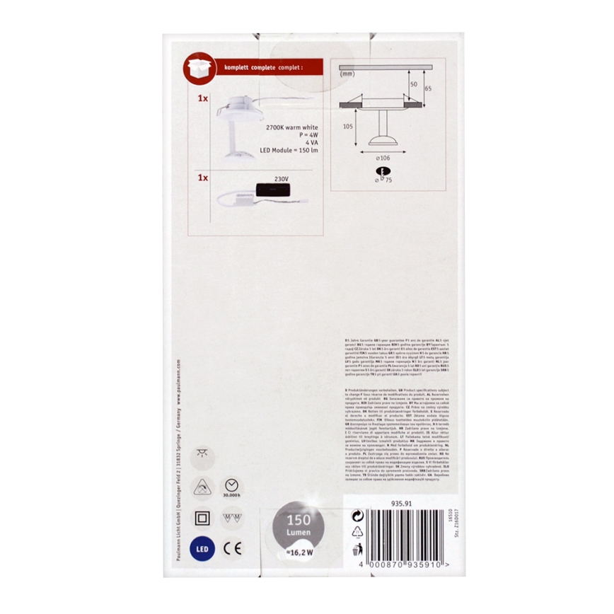 Paulmann 93591 - LED/2,5W Takbelysning GLINT 230V