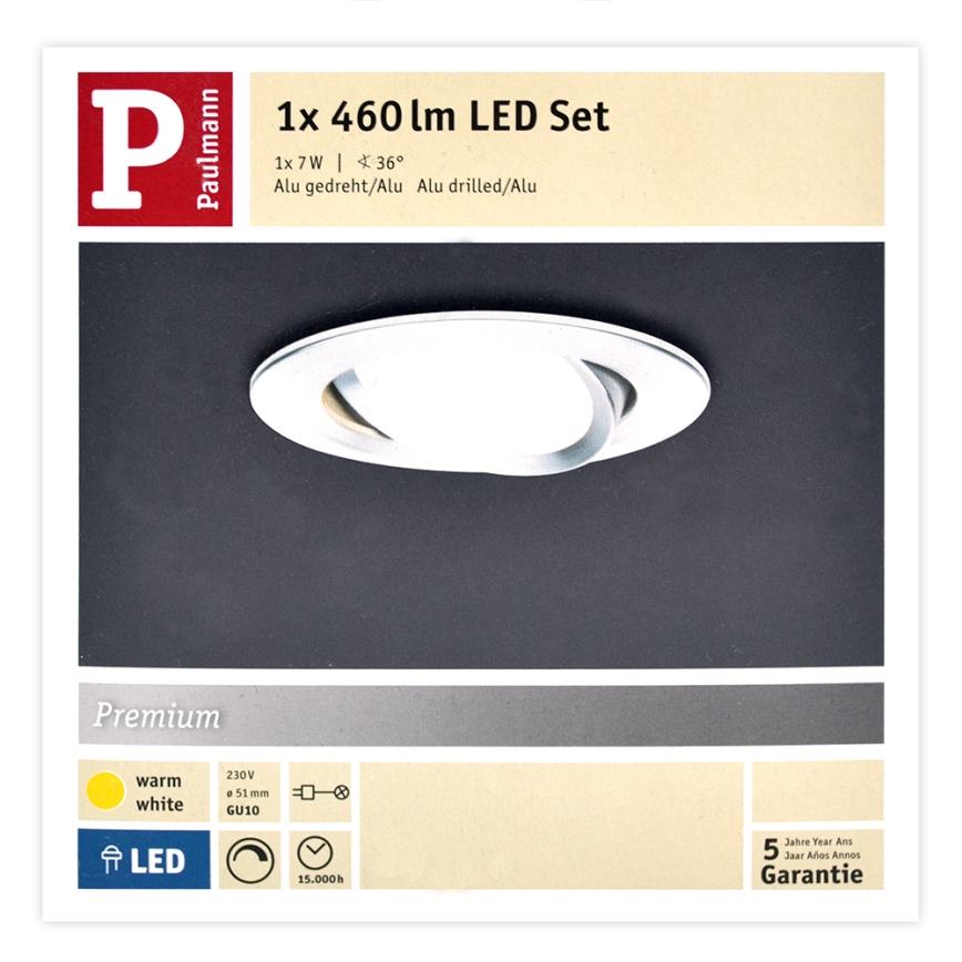 Paulmann 93602 - LED GU10/7W IP23 Dimbar  infälld badrumsbelysning  NOVA 230V