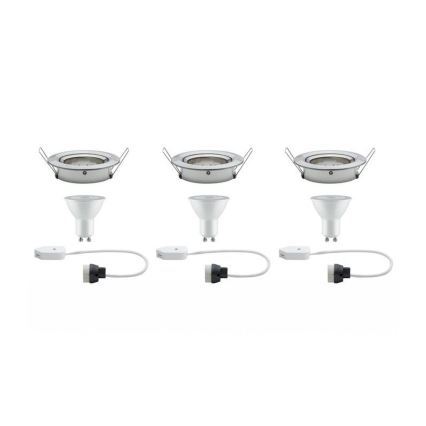 Paulmann 93607 - SET 3x LED GU10/7W IP23 Dimbar badrumsbelysning NOVA 230V
