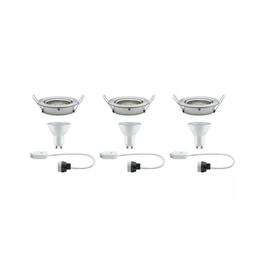 Paulmann 93607 - SET 3x LED GU10/7W IP23 Dimbar badrumsbelysning NOVA 230V