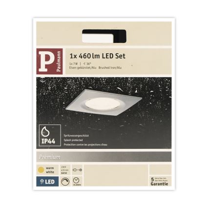 Paulmann 93611 - LED-GU10/7W IP44 Dimbar badrumsbelysning NOVA 230V