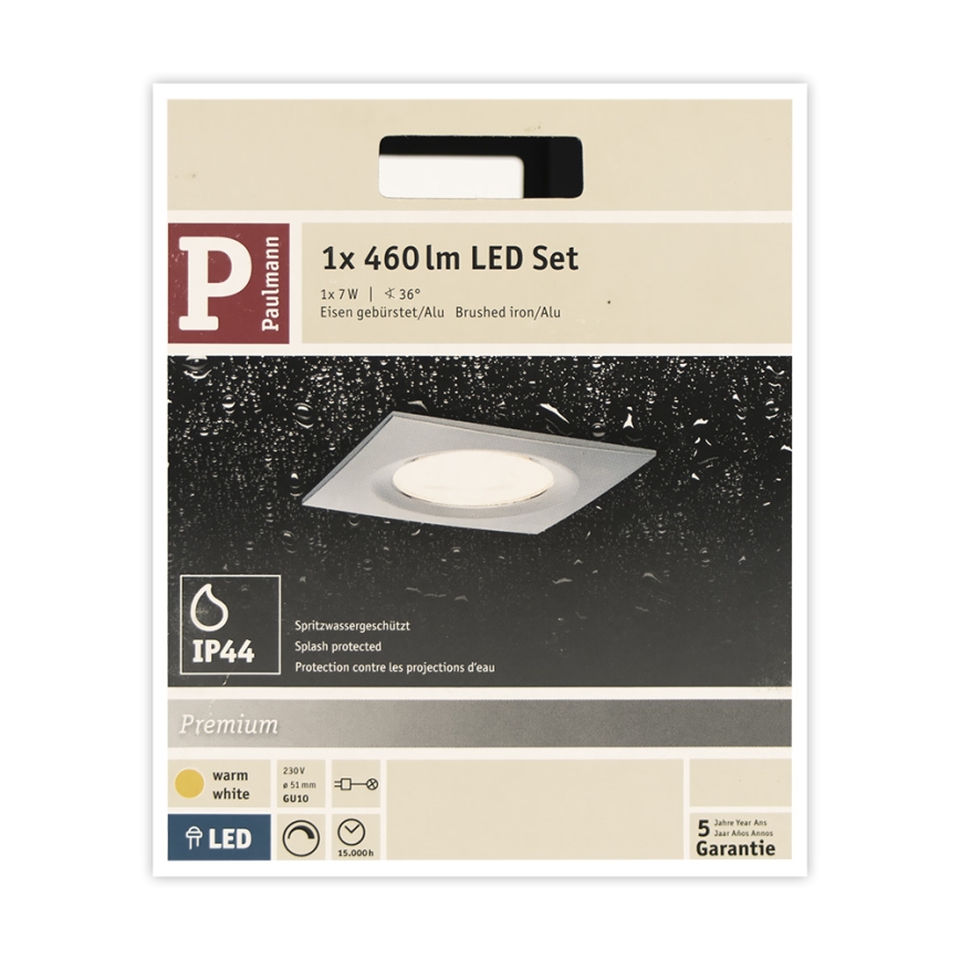 Paulmann 93611 - LED-GU10/7W IP44 Dimbar badrumsbelysning NOVA 230V