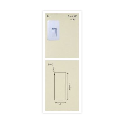 Paulmann 93809 - LED/2,4W IP44 Utomhus Väggbelysning SPECIAL LINE 230V