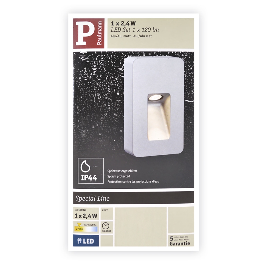 Paulmann  93825 - LED/2,4W IP44 Utomhus Väggbelysning SPECIAL LINE 230V