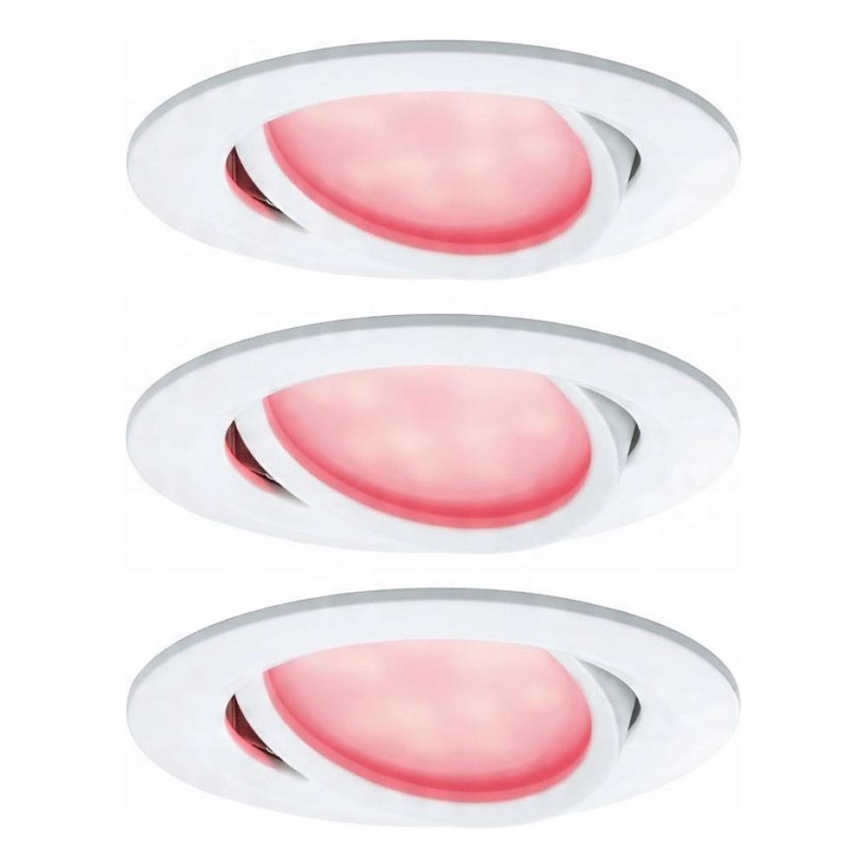 Paulmann 93940 -KIT 3x LED RGBW/2W IP23 Ljusreglerad hängande badrumslampa 230V