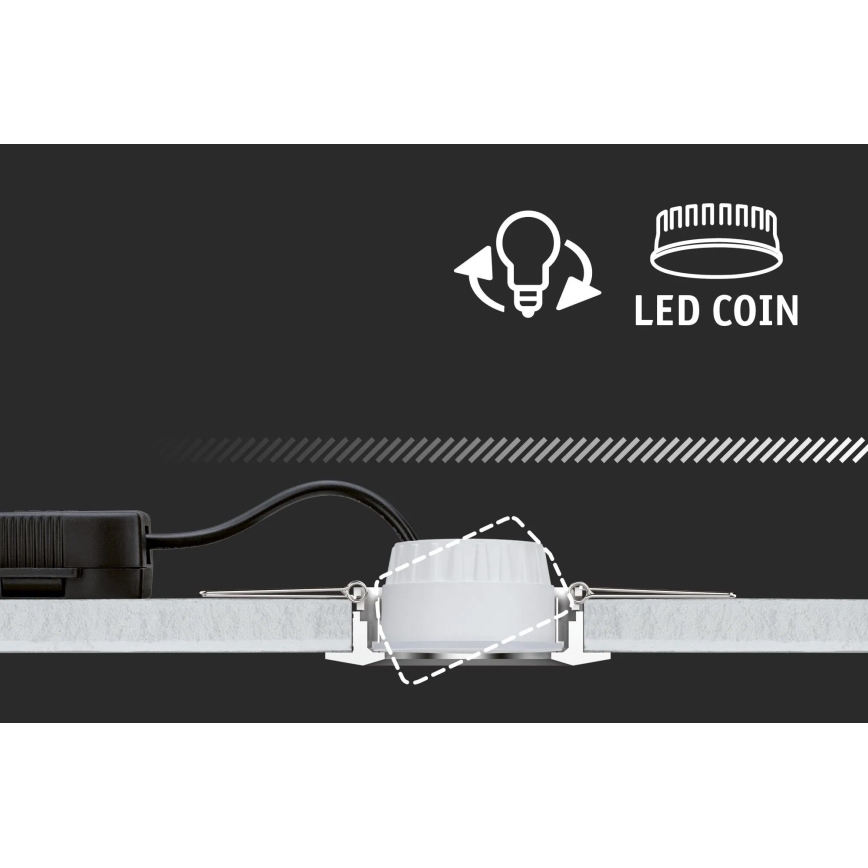Paulmann 93942 - KIT 3xLED/6,8W IP23 Ljusreglerad hängande badrumslampa COIN 230V