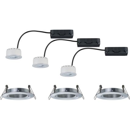 Paulmann 93943 - Set 3xLED/6,8W IP23 Dimbar infälld badrumsarmatur COIN 230V