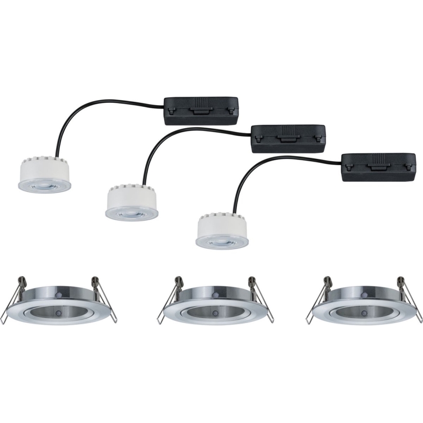 Paulmann 93943 - Set 3xLED/6,8W IP23 Dimbar infälld badrumsarmatur COIN 230V