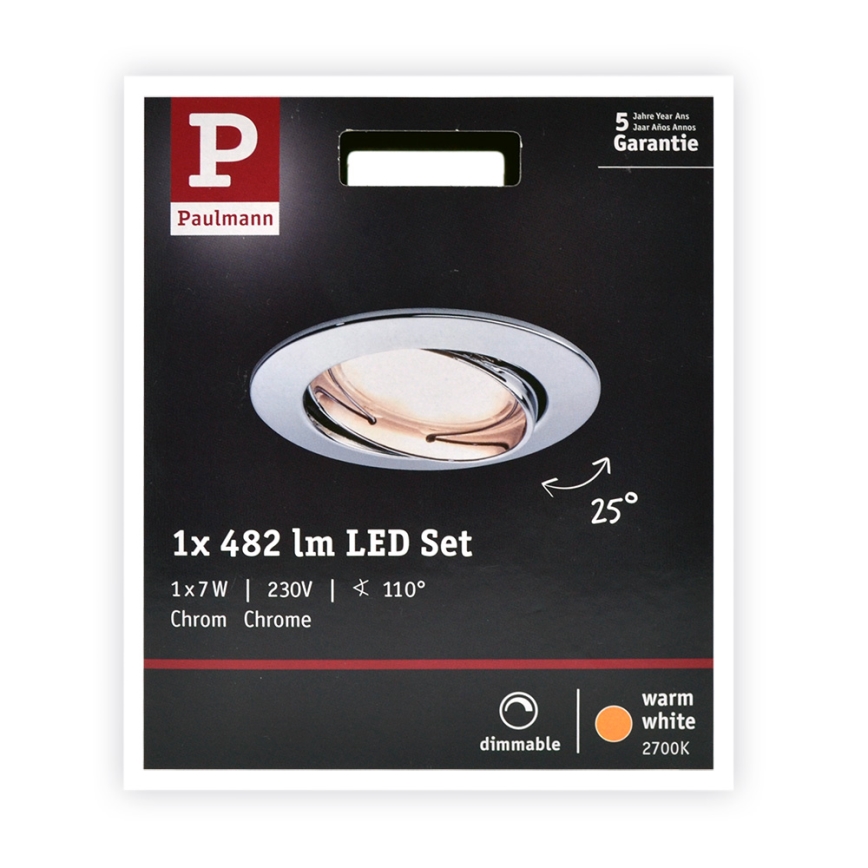 Paulmann 93965 - LED/7W Dimbar Badrumslampa COIN 230V