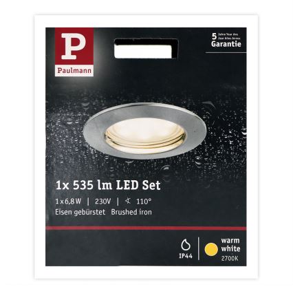 Paulmann 93975 - LED/6,8W IP44 Badrum infälld lampa  COIN 230V