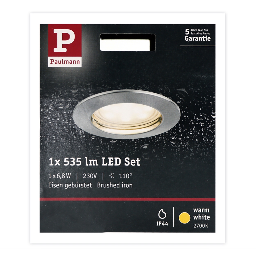 Paulmann 93975 - LED/6,8W IP44 Badrum infälld lampa  COIN 230V