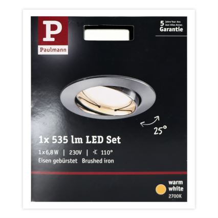Paulmann 93979 - LED/6,8W IP23 Badrum infälld lampa  COIN 230V