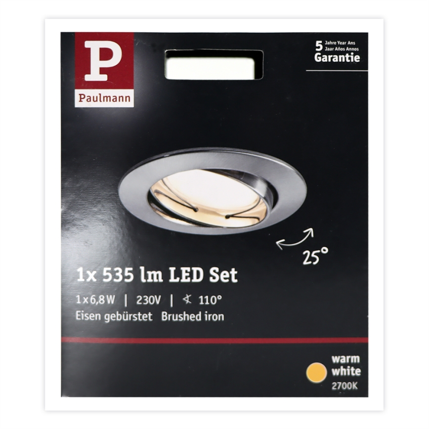 Paulmann 93979 - LED/6,8W IP23 Badrum infälld lampa  COIN 230V