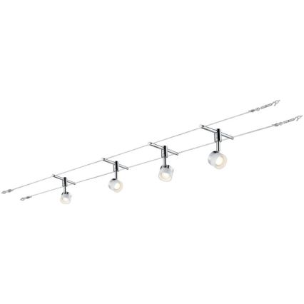 Paulmann 94080 - KIT 4xLED/4,8W Spotlight för skensystem STAGE 230V skinande krom